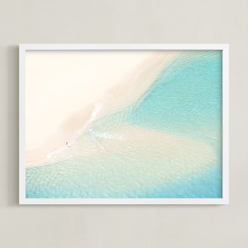 This is a aqua blue art by Mike Sunu called a day at sea