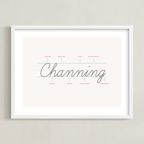 This is a ivory personalized art for kids by Shari Margolin called anatomy of a name