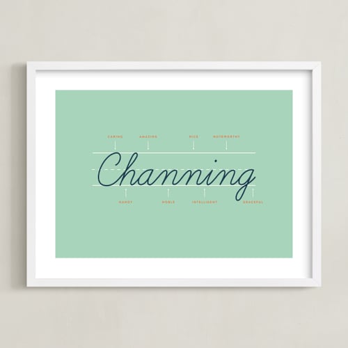 This is a sea personalized art for kids by Shari Margolin called anatomy of a name