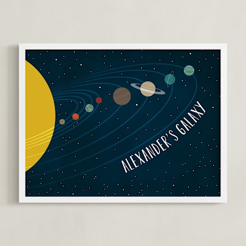 This is a space personalized art for kids by Heather Schertzer called galaxy