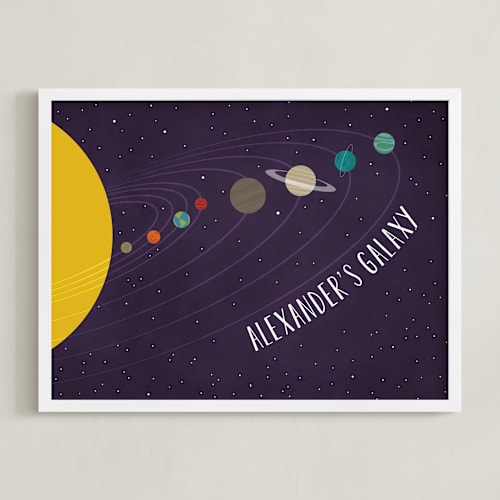 This is a violet personalized art for kids by Heather Schertzer called galaxy