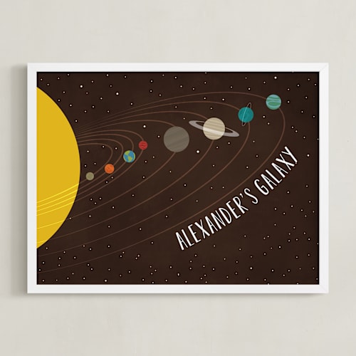 This is a umber personalized art for kids by Heather Schertzer called galaxy