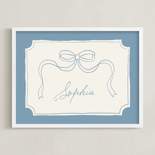 This is a denim personalized art for kids by Kelly Watkins called simple and sweet