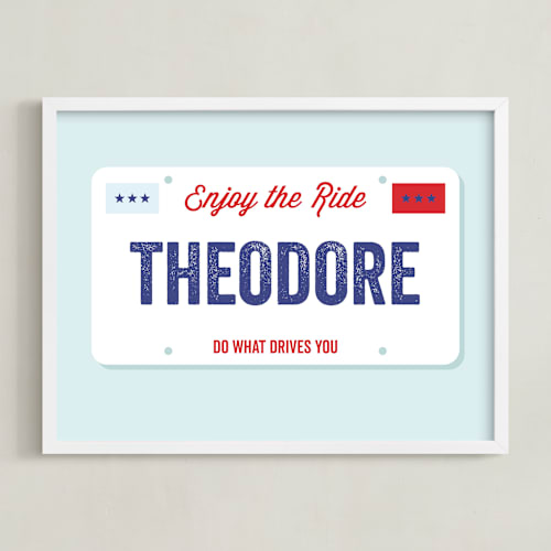 This is a cloud personalized art for kids by Sarah Cohn called license plate