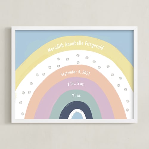This is a sunshine personalized art for kids with standard by Lindsay Kelly Art called personalized rainbow