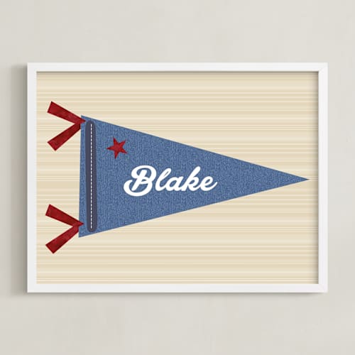 This is a denim personalized art for kids with standard by Pinky Diamond Studio called little slugger series 2