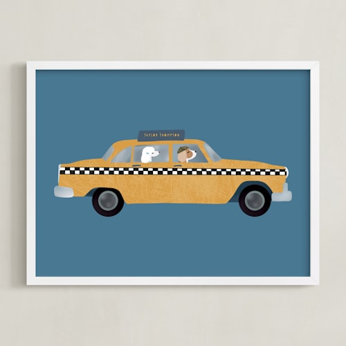 This is a taxi personalized art for kids by Jenna Holcomb called new york