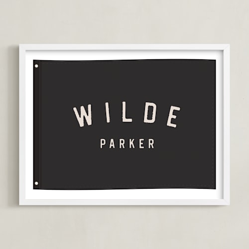 This is a noir personalized art for kids by taylorVdesign called name flag
