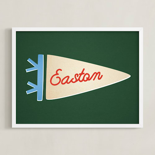 This is a forest personalized art for kids by Amy Kross called proud pennant