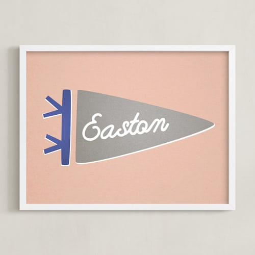 This is a bubblegum personalized art for kids by Amy Kross called proud pennant