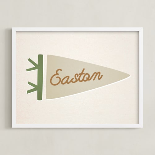 This is a piegon personalized art for kids by Amy Kross called proud pennant