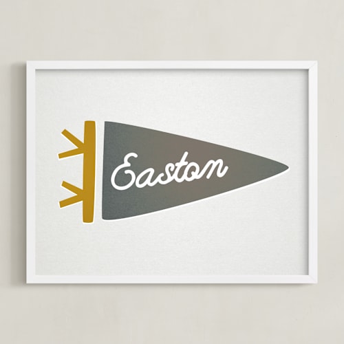 This is a coal personalized art for kids by Amy Kross called proud pennant