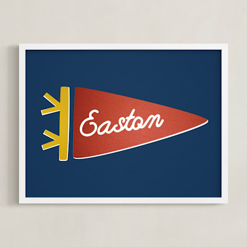This is a barn personalized art for kids by Amy Kross called proud pennant