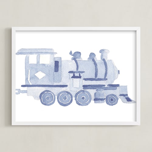 This is a powder blue kids wall art with standard by Lagniappe Paper called little blue