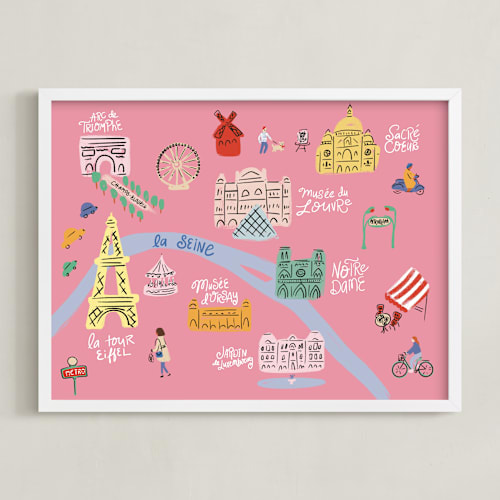This is a rose kids wall art by Jenna Holcomb called paris map
