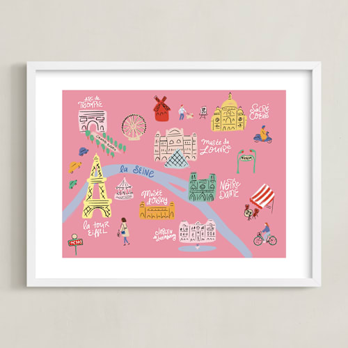 This is a rose kids wall art by Jenna Holcomb called paris map