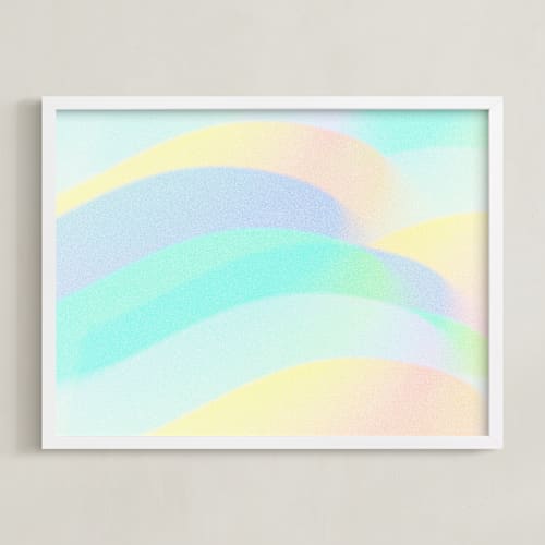 This is a aqua kids wall art with standard by Baumbirdy called waves