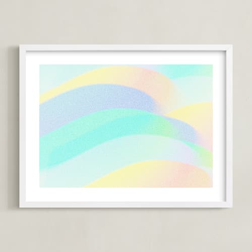 This is a aqua kids wall art with standard by Baumbirdy called waves