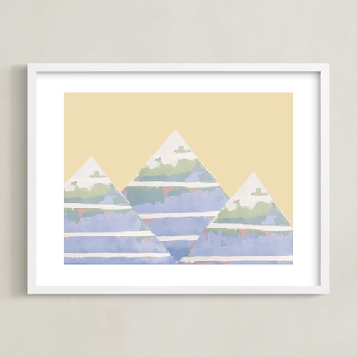 This is a alpenglow kids wall art by Akweley Creative called colorful summit