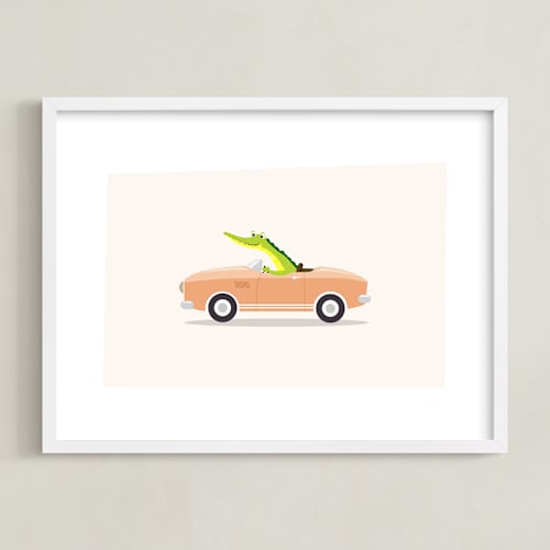 This is a desert cream kids wall art by David Michuki called wacky races i