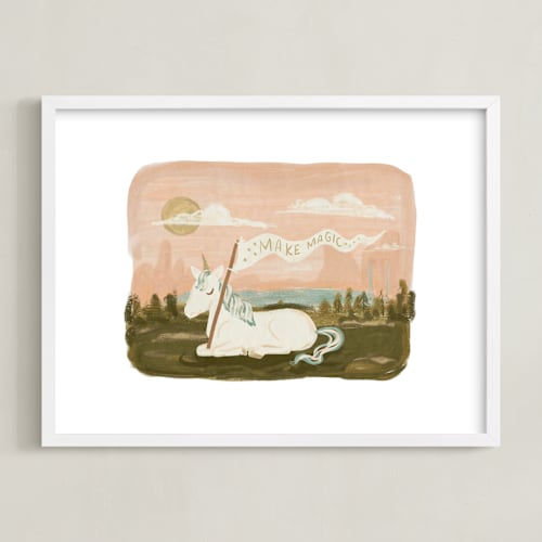 This is a peach kids wall art by Angel Walker called make much magic