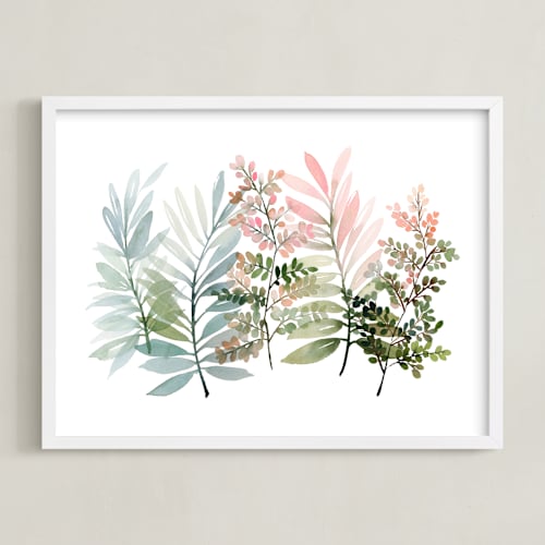 This is a sage kids wall art by Yao Cheng Design called foliage singing
