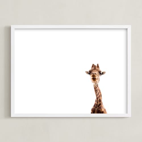 This is a savanna gold kids wall art by Alicia Abla called hello up there!