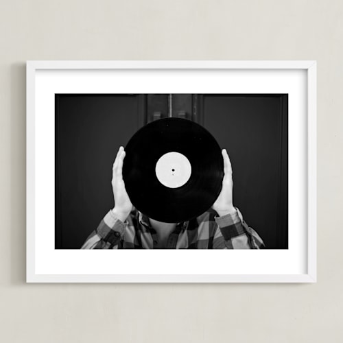 This is a black and white kids wall art by Kaitie Bryant called ahead of the record