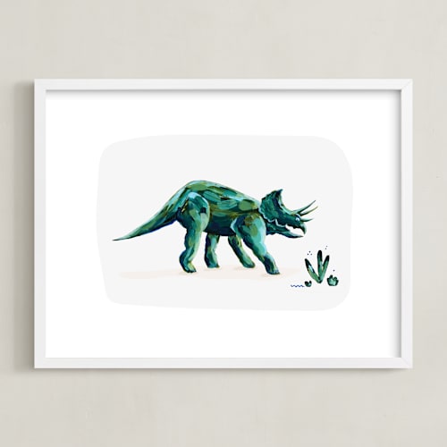 This is a leaf kids wall art with standard by Kayla King called triumphant triceratops