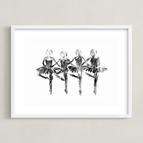 This is a black kids wall art by Leanne Friedberg called les cygnets