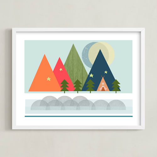 This is a camp blue kids wall art by AlisonJerry called gone camping