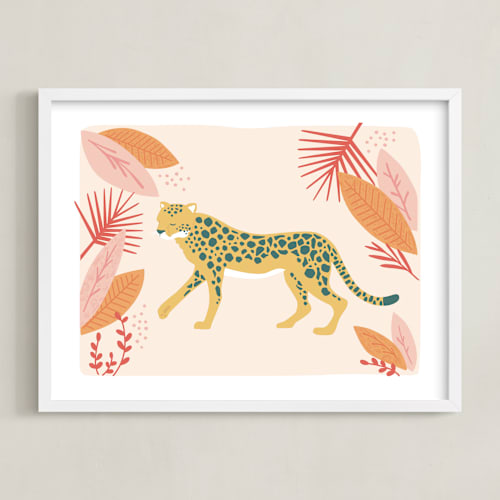 This is a melon kids wall art by peetie design called speedy cheetah