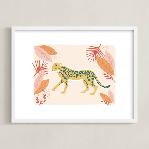 This is a melon kids wall art by peetie design called speedy cheetah