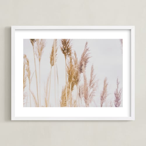 This is a brown, tan, soft pink, kids wall art by Alexis Arnold called tall grass
