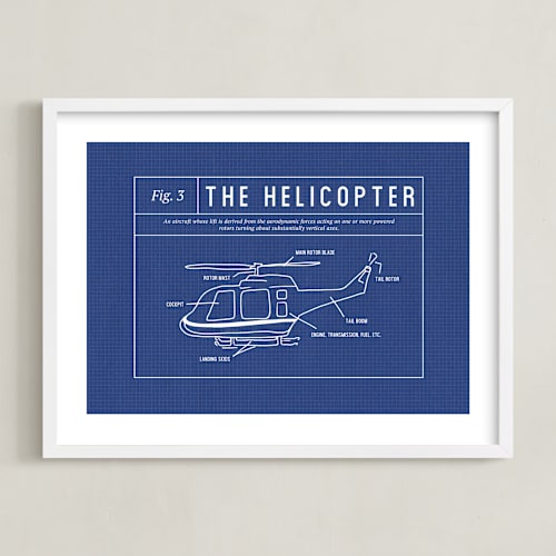This is a blueprint kids wall art with standard by Meggy Masters called helicopter blueprint