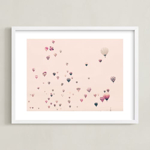 This is a pale pink kids wall art by Caroline Mint called love is all around