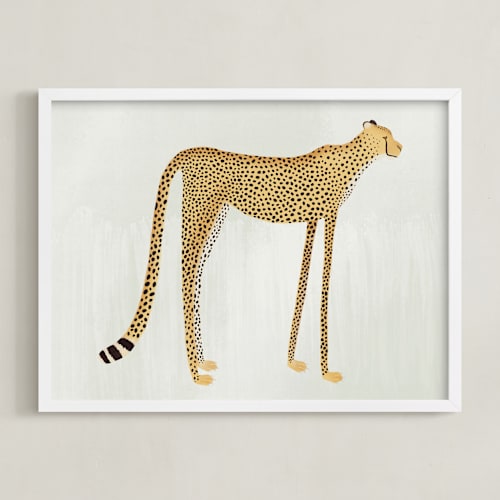 This is a buff orange kids wall art by Megan Zang called spots