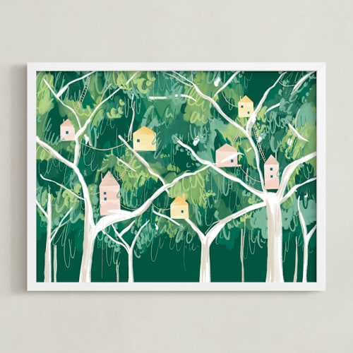 This is a jungle kids wall art with standard by Krissy Bengtson called forest village