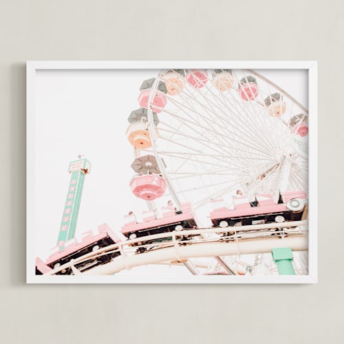 This is a rainbow sherbert kids wall art by Shannon Howard called park play in sorbet