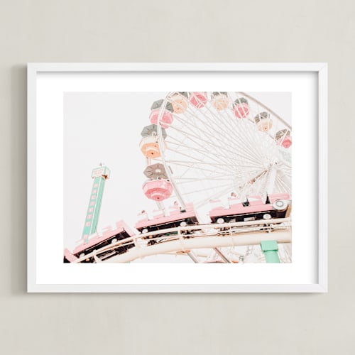 This is a rainbow sherbert kids wall art by Shannon Howard called park play in sorbet