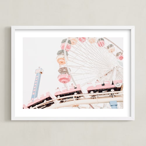 This is a cotton candy kids wall art by Shannon Howard called park play in sorbet