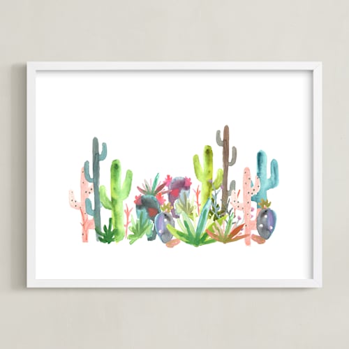 This is a jungle fresh kids wall art with standard by Holly Royval called cactus jungle