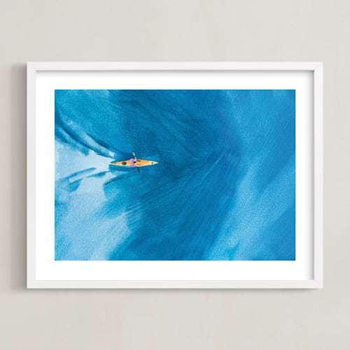 This is a deep blue kids wall art with standard by Mary Cecelia called blue escape