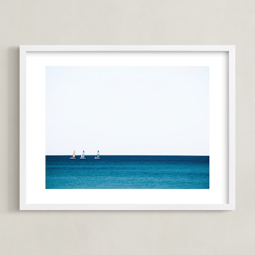 This is a navy kids wall art by lulu and isabelle called little sailors