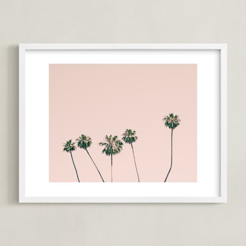 This is a rose smoke kids wall art by Caroline Mint called five