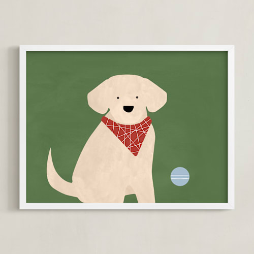 This is a shamrock green kids wall art with standard by Jen Tips called fetch 1