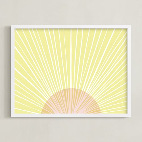 This is a sunshine kids wall art by Kerry Doyle called pastel sunrise