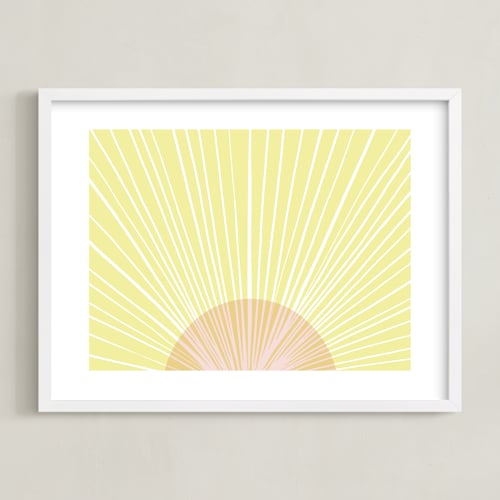 This is a sunshine kids wall art by Kerry Doyle called pastel sunrise