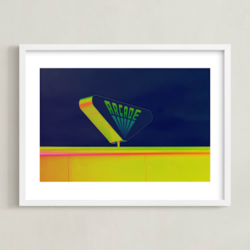This is a 80s neon kids wall art by Kaitlin Rebesco called arcade