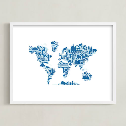 This is a bluebell art by Jessie Steury called little big world map